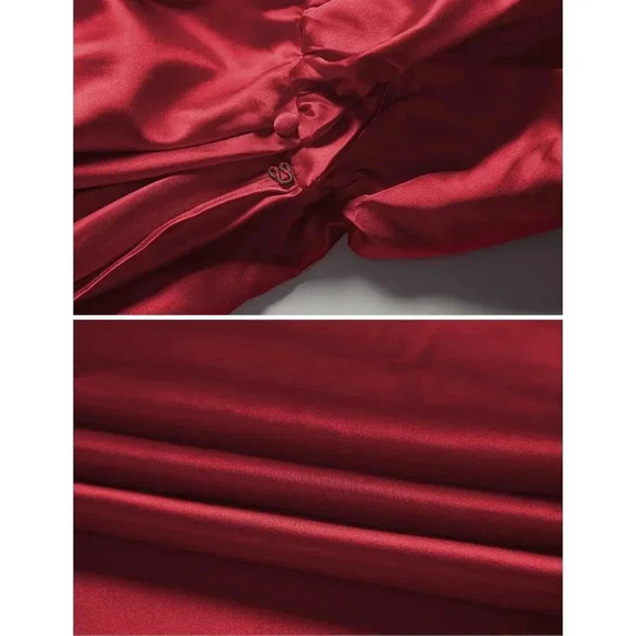 ❤️Women's Red Wedding Hooded Cape Bridal Cloak Poncho  Full Length - Picture 4 of 7